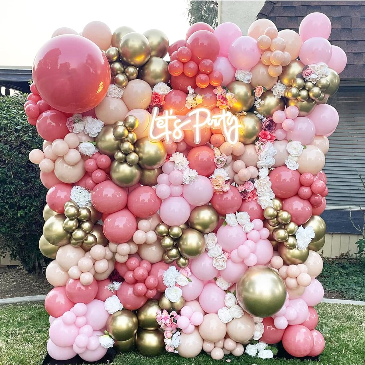 Retro Dusty Pink Balloons Garland Kit 171Pcs Pastel Light pink Nude Metallic Gold Balloon Arch For Wedding Princess Bridal Engagement Anniversary Girl Baby Shower Birthday Party Decorations